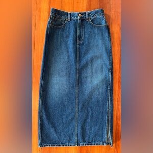 NWOT Madewell Denim Side-Slit Midi Skirt - Kincord Wash - 25